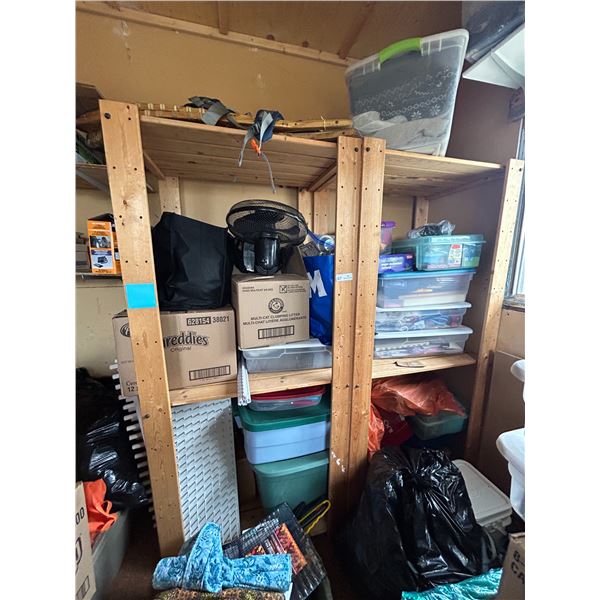 2 Wooden Shelves 24 Deep x 30 Wide x 68 High (Contents Not Included)