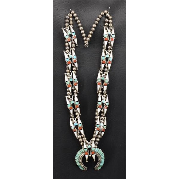 ZUNI INDIAN NECKLACE AND EARRINGS