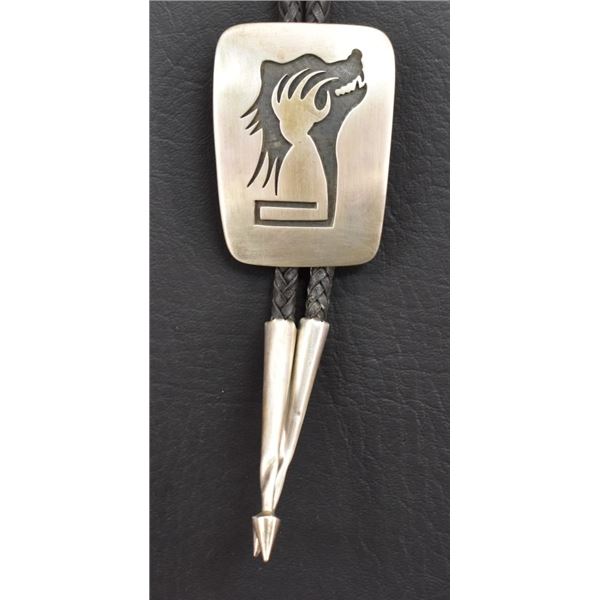 HOPI INDIAN SILVER BOLO (SIGNED)