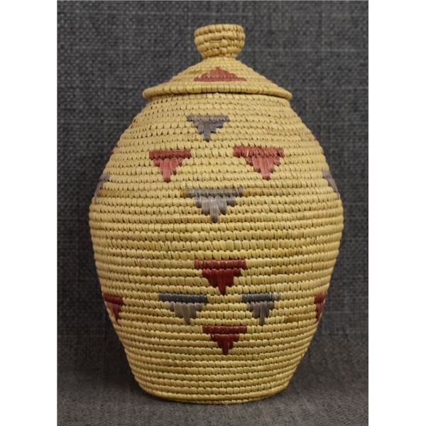ESKIMO INDIAN LIDDED BASKET