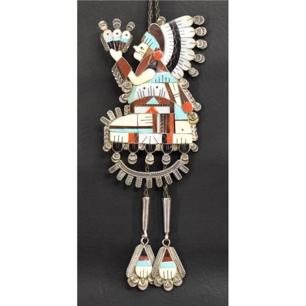 ZUNI INDIAN  SILVER BOLO (EDAAKIE )