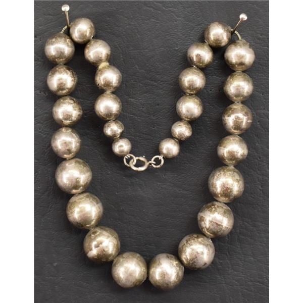 STERLING SILVER BEAD NECKLACE
