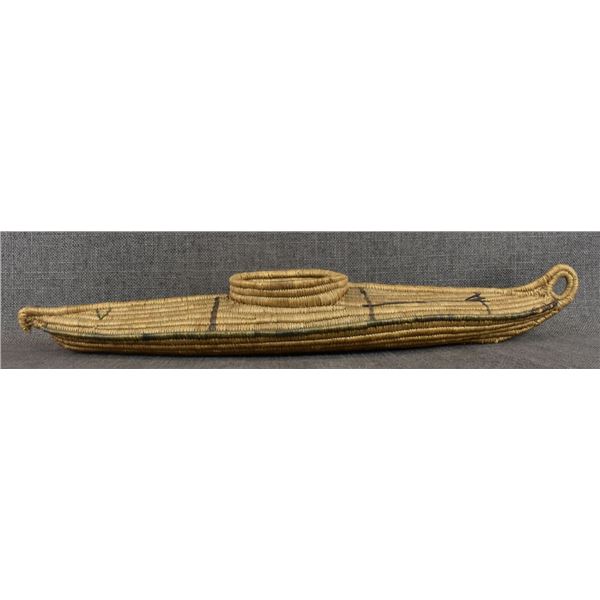 ESKIMO INDIAN BASKETRY CANOE