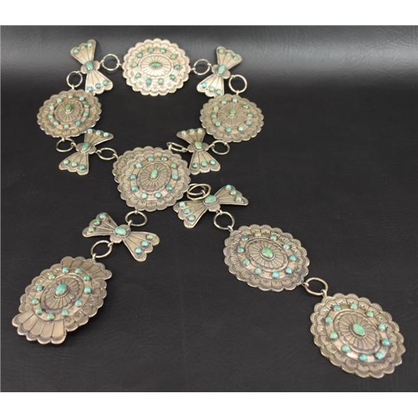 NAVAJO INDIAN LINK CONHO BELT