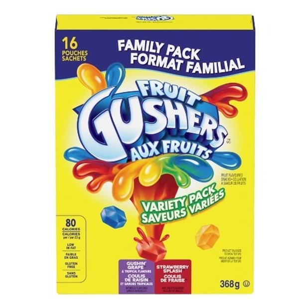 NEW BOX OF FRUIT GUSHERS FAMILY PACK VARIETY  PACK
