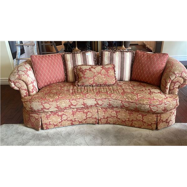 Orange Feather Couch 93L x 43W x 32H