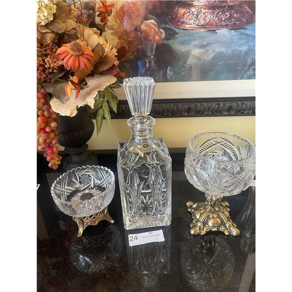 Crystal Decanter Candy Dishes 12T