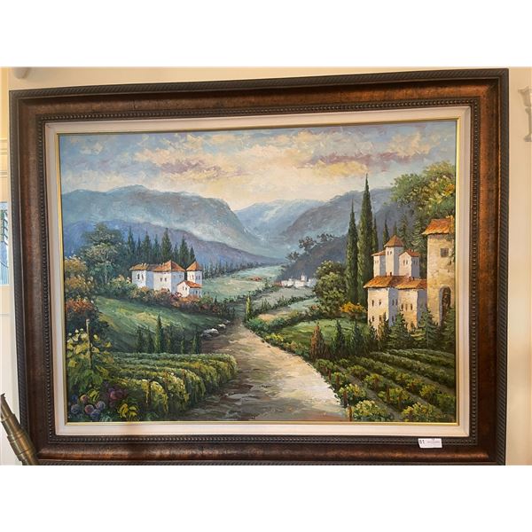 Tuscany Countryside Vinyard Oil On Canvass 57 x 45