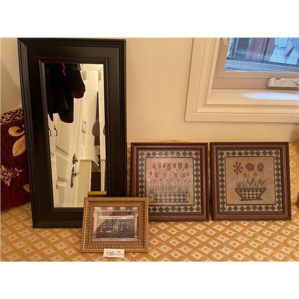 3 Pictures & Small Mirror