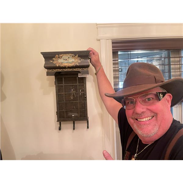 Metal Key Box & Painted Wood Basket