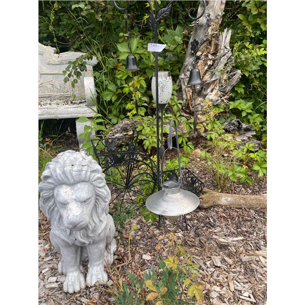 Plastic Lion & Garden Bells - Garden Bike