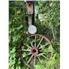 Image 1 : Wagon Wheel. Bird Feeder, Dragonfly Plaque