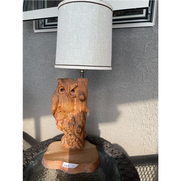 Wood Owl Lamp 27T
