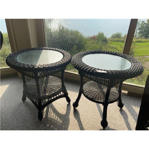 Pair Garden Glass Tables