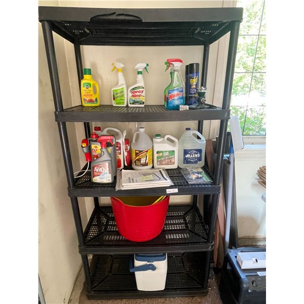 Plastic Storage Unit & Cleaning Supplies