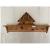 Image 1 : Wood Coat Hanger Wood Log Cabin Clock 40L Shelf