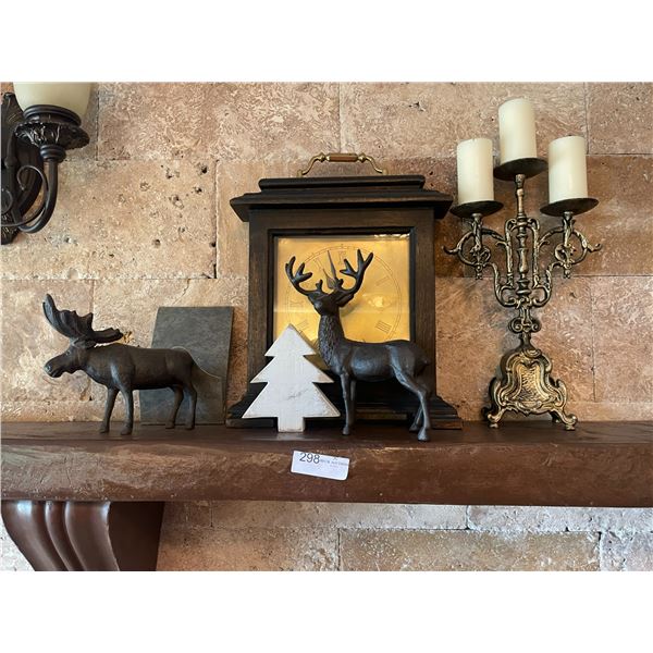 Designer Decor Moose Deer Mantle Clock