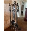 Image 1 : Fireplace Set Metal Silver Chrome Colour