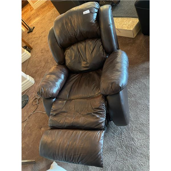 Leather Recliner Manual Lift
