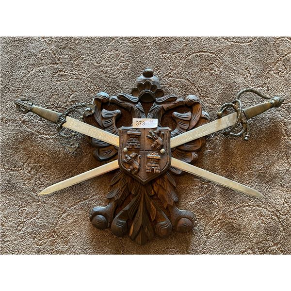 European Tolido Sword Wall Art Wood & Metal 20 x 30