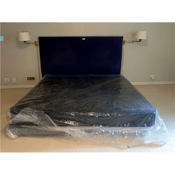 King Size Bed and Frame - Headboard Measures 52"H x 82"W, Mattress Measures 80"L x 75"W