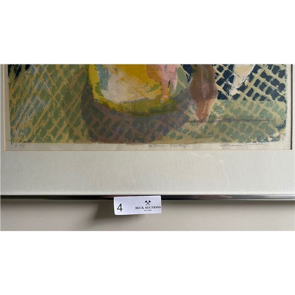 Framed Floral Painting - 21"W x 25.5"H