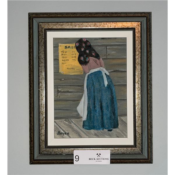 Beyer - Sale Lady Oil Painting - 9"W x 11"H