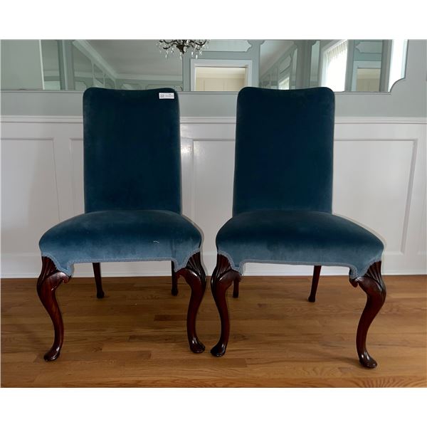 Pair of Victorian High Back Chairs 40H x 19D x21W