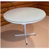 Image 1 : White Glass Top Table - 36"W x 29.5"H