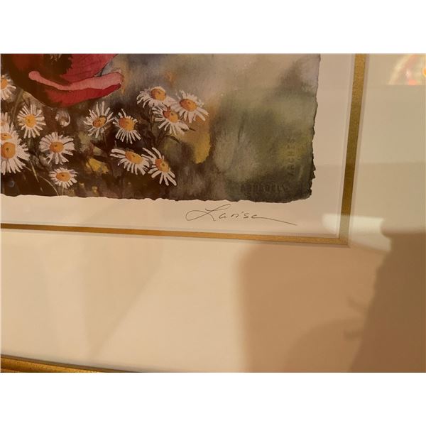 Framed Floral Print - 32"W x 14"H