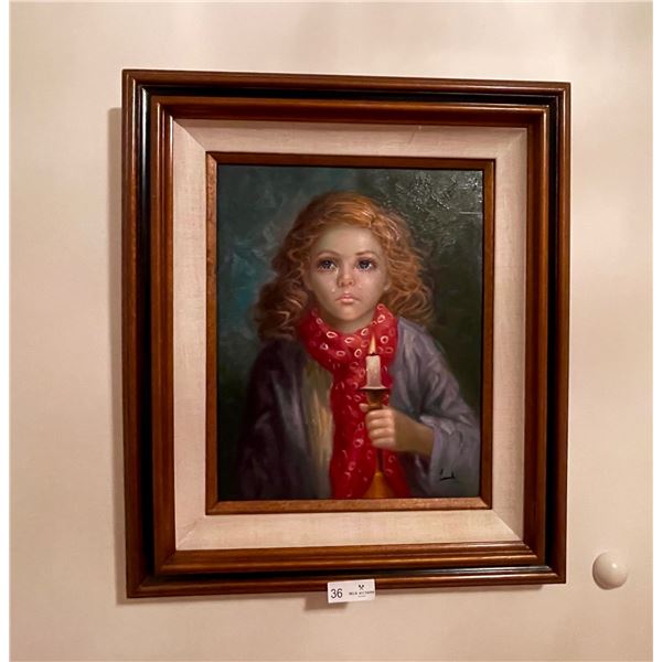 Painting of Crying Girl - 25.5"W x 29"H