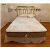 Image 1 : Brass Headboard Mattress and Frame -Mattress 54"W x 72"L, Headboard 55"W x 54"H