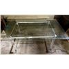 Image 1 : Glass Top Metal Table 64L x 38W x 30T