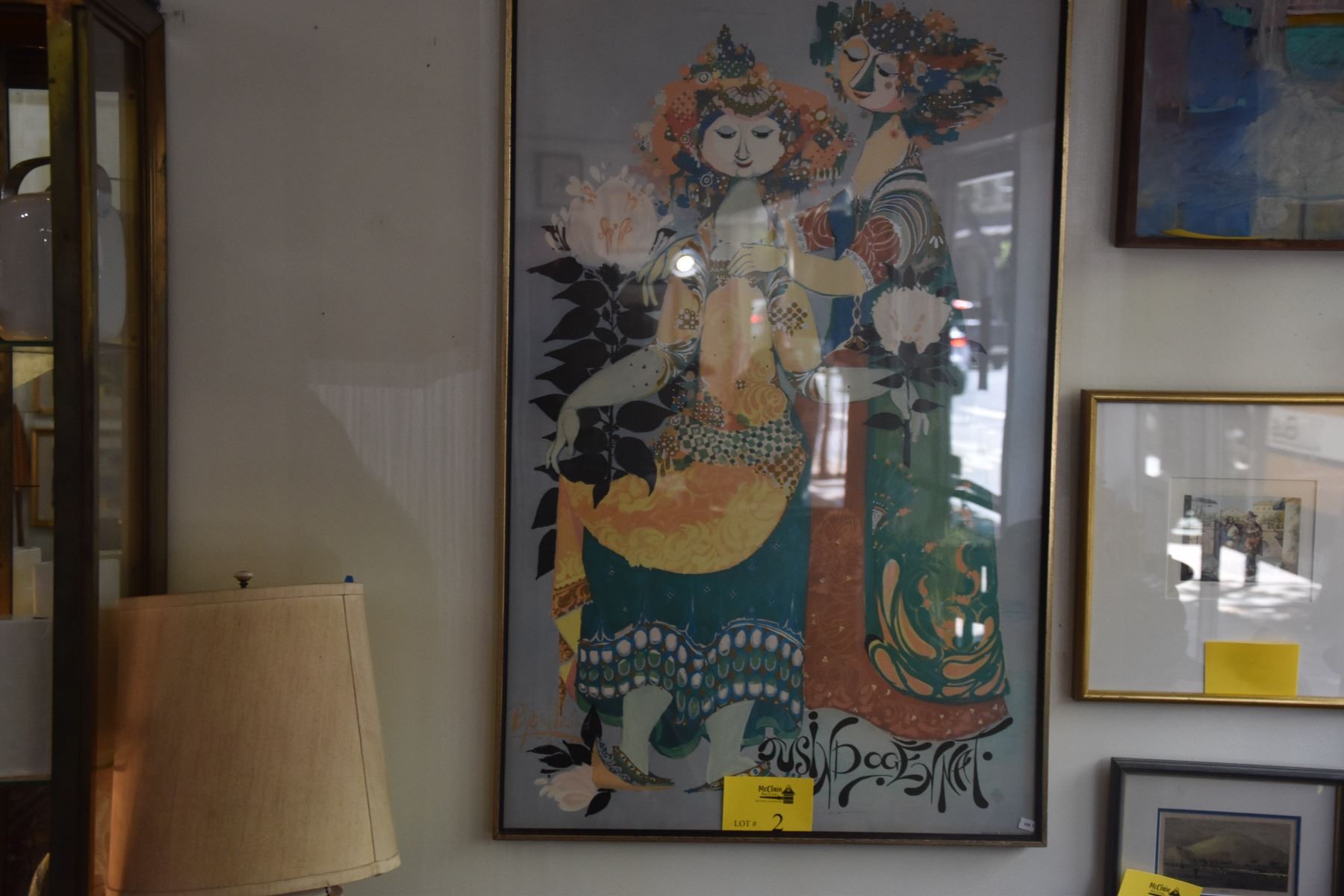 FRAMED VINTAGE BJORN WIINBLAD PRINT 1001 NIGHTS 25 3 4 X 40 Framed vintage bjorn wiinblad print 1001 nights 25 3 4 x 40