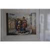 Image 2 : FRAMED HAND COLORED ETCHING, "MUSICIANS" (14 1/2" X 14 3/4")