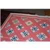 Image 3 : AMERICAN STAR QUILT, PINK/BLUE CALICO, CA. 1900 (67" X 74")
