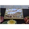 Image 2 : TROPICAL CLAY & MALAMA FLORAL DISHES & WOODEN FISH (10 PCS)