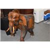 Image 2 : VINTAGE CARVED WOOD ELEPHANT CHAIRS (PAIR)