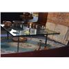 Image 2 : 3/4" GLASS TOP COFFEE TABLE W/BASE (39 3/4" X 39 3/4")