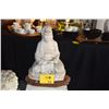 Image 1 : ANTIQUE CHINESE WHITE STONE QUAN YIN W/WOOD BASE (17")