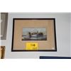 Image 1 : FRAMED POLYCHROME PAINTING OF DANUANGJIAO FORT ON PEARL RIVER (23" X 11")