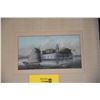 Image 2 : FRAMED POLYCHROME PAINTING OF DANUANGJIAO FORT ON PEARL RIVER (23" X 11")