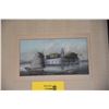 Image 2 : FRAMED POLYCHROME PAINTING OF DANUANGJIAO FORT ON PEARL RIVER (23" X 11")