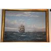 Image 1 : FRAMED ANTIQUE OIL ON CANVAS, "MARITIME"; SIGNED (39" X 30")