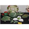 Image 1 : FITZ & FLOYD FRENCH MARKET SERVING DISH, CABBAGE BOWLS, WATERMELON PITCHER & BOWL, LEAF BOWLS, ETC. 