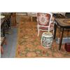 Image 1 : ORIENTAL FLORAL WOOD RUG, WEAVEN FLORAL MOTIF  (9' 8" X 14")