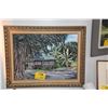 Image 1 : FRAMED OIL ON CANVAS, WAIMANALO COTTAGE; SIGNED LEW KAUFMAN