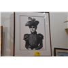 Image 1 : KOA FRAMED GRAPHITE DRAWING, PRINCESS KAIULANI; SIGNED SHERBURNE (28 1/4" X 35 1/2")