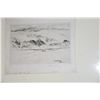 Image 3 : FRAMED ETCHING, "LAUPAHOEHOE FROM THE SEA"; SIGNED H.M. LUQUIENS (12" X 11")