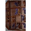 Image 2 : WALL HANGING CURIO CABINETS W/12 AMETHYST ZODIAC ANIMALS & 12 CERAMIC FLOWERS IN VASES